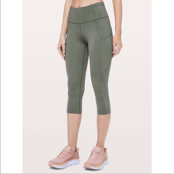 Lululemon Fast and Free Sage Gray Leggings 6 - Picture 2 of 7